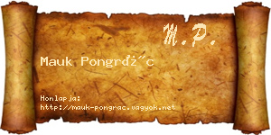 Mauk Pongrác névjegykártya
